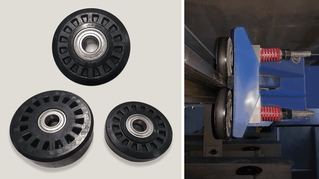 Low noise, high strength roller equipment