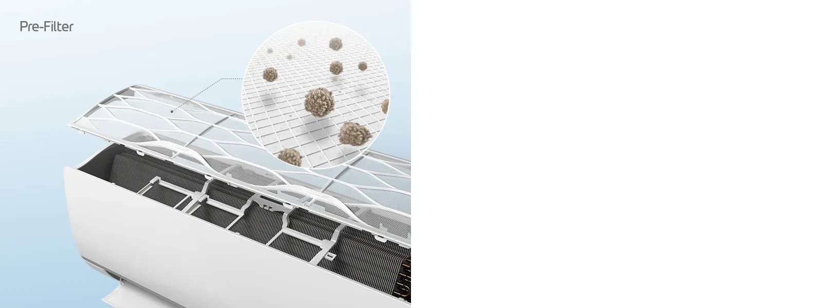 Capture large dust particles from the beginning of the process