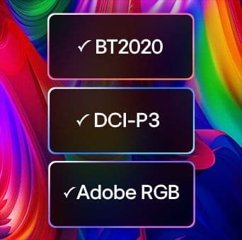 Triple 100% Colour Gamut Area Ratio